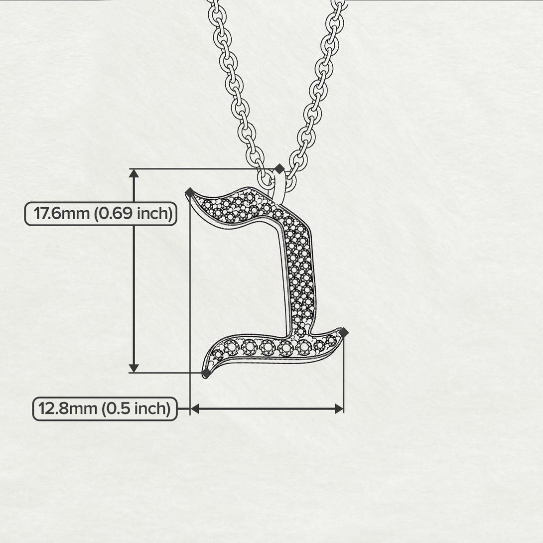 Bet - Hebrew Alef-Bet letter diamond Necklace - B letter